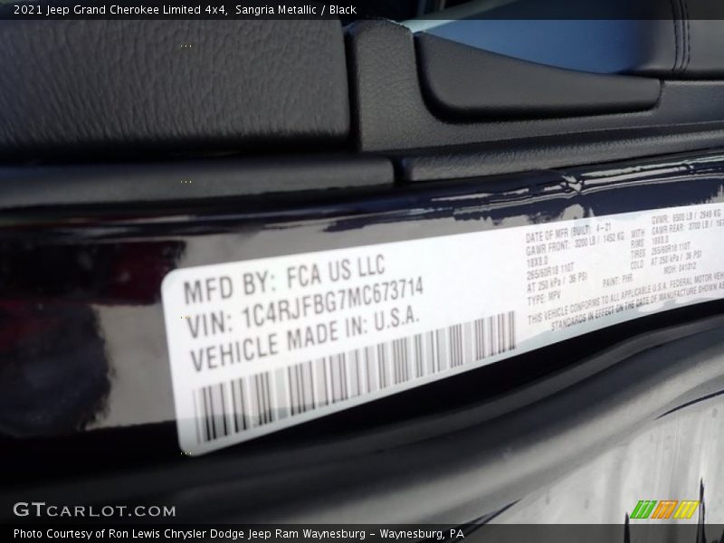 Sangria Metallic / Black 2021 Jeep Grand Cherokee Limited 4x4