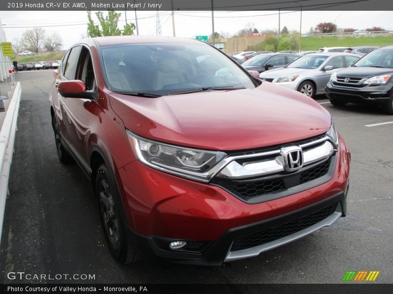 Molten Lava Pearl / Ivory 2019 Honda CR-V EX AWD