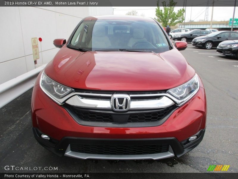 Molten Lava Pearl / Ivory 2019 Honda CR-V EX AWD