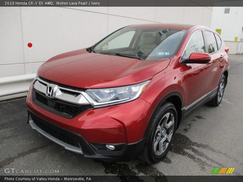 Molten Lava Pearl / Ivory 2019 Honda CR-V EX AWD