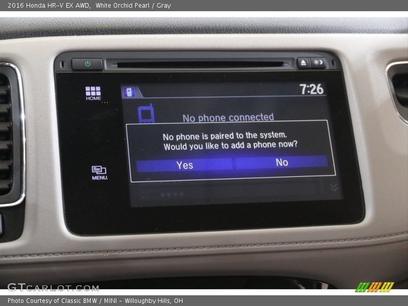 White Orchid Pearl / Gray 2016 Honda HR-V EX AWD