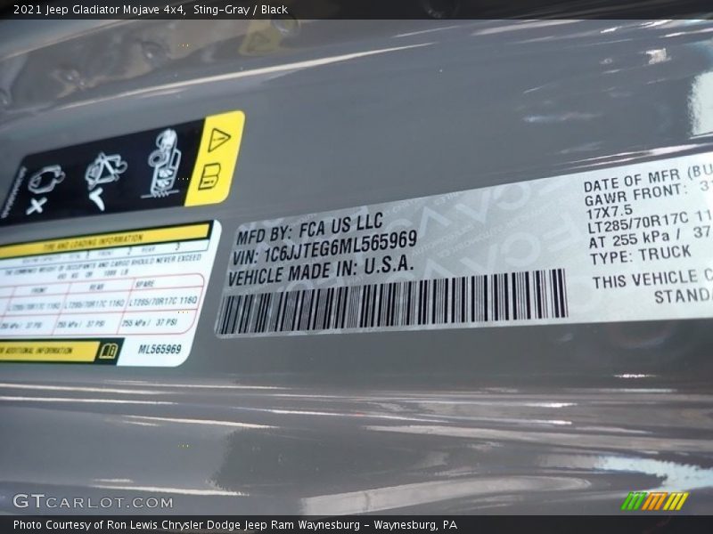 Sting-Gray / Black 2021 Jeep Gladiator Mojave 4x4