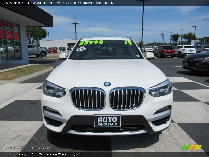 Mineral White Metallic / Canberra Beige/Black 2019 BMW X3 sDrive30i