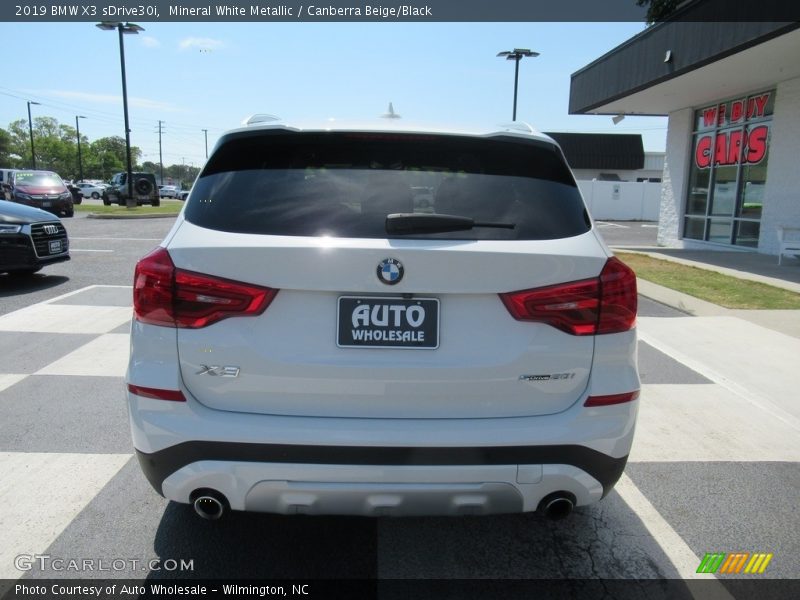 Mineral White Metallic / Canberra Beige/Black 2019 BMW X3 sDrive30i
