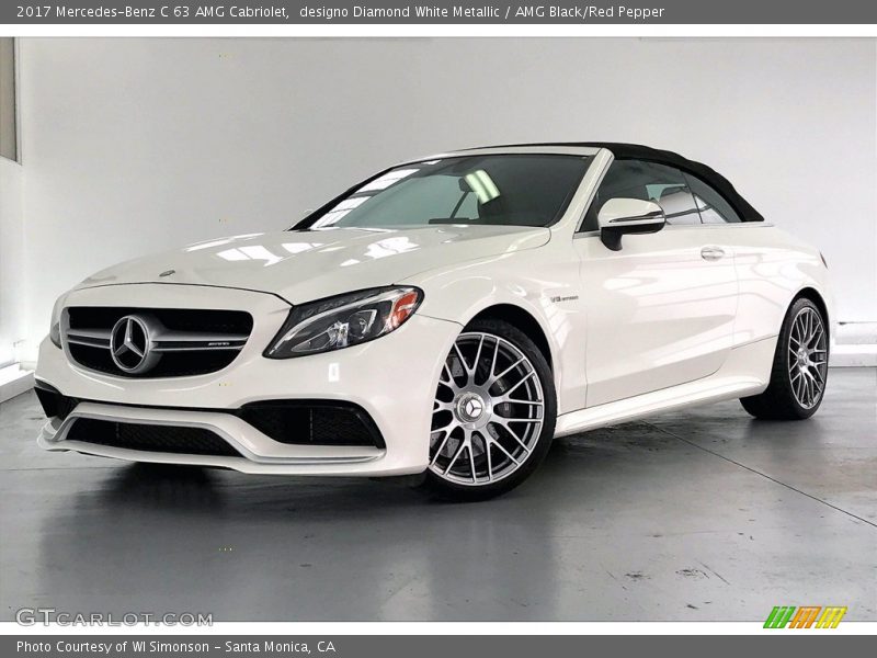designo Diamond White Metallic / AMG Black/Red Pepper 2017 Mercedes-Benz C 63 AMG Cabriolet