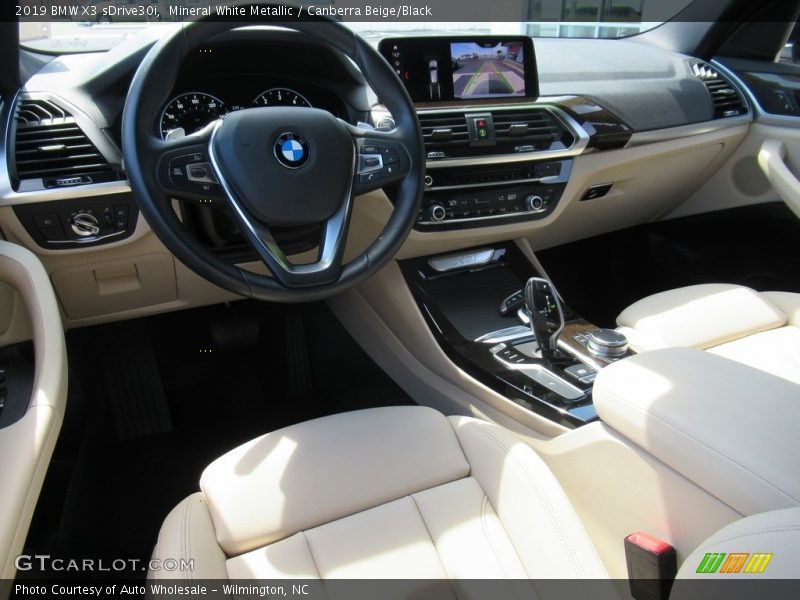 Mineral White Metallic / Canberra Beige/Black 2019 BMW X3 sDrive30i