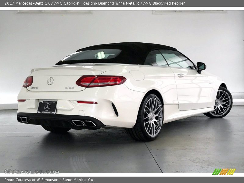 designo Diamond White Metallic / AMG Black/Red Pepper 2017 Mercedes-Benz C 63 AMG Cabriolet