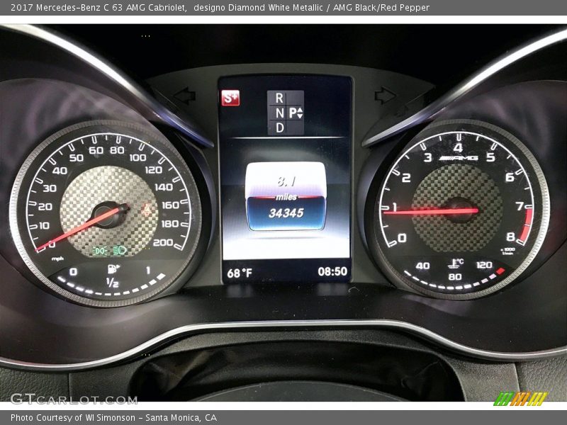 designo Diamond White Metallic / AMG Black/Red Pepper 2017 Mercedes-Benz C 63 AMG Cabriolet