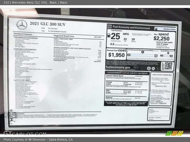 Black / Black 2021 Mercedes-Benz GLC 300