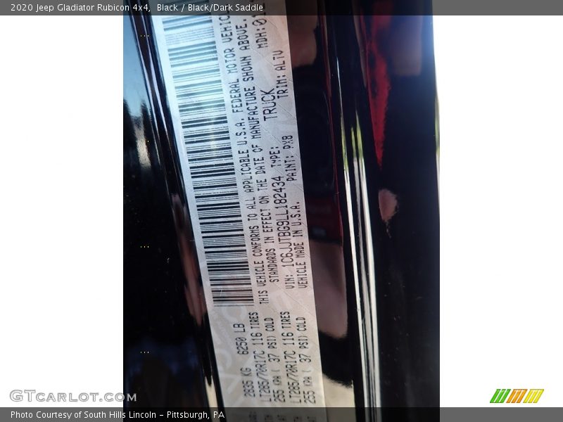 Black / Black/Dark Saddle 2020 Jeep Gladiator Rubicon 4x4