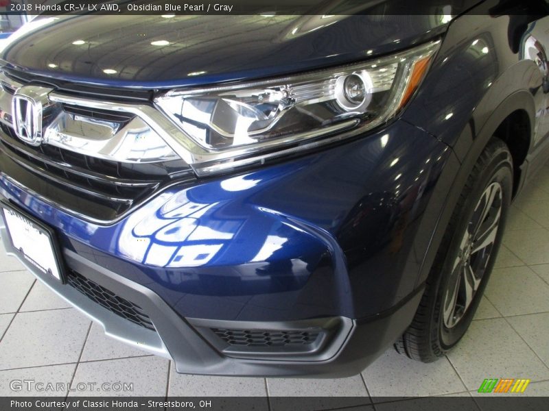 Obsidian Blue Pearl / Gray 2018 Honda CR-V LX AWD
