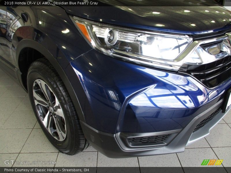 Obsidian Blue Pearl / Gray 2018 Honda CR-V LX AWD