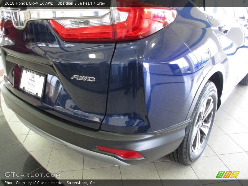 Obsidian Blue Pearl / Gray 2018 Honda CR-V LX AWD