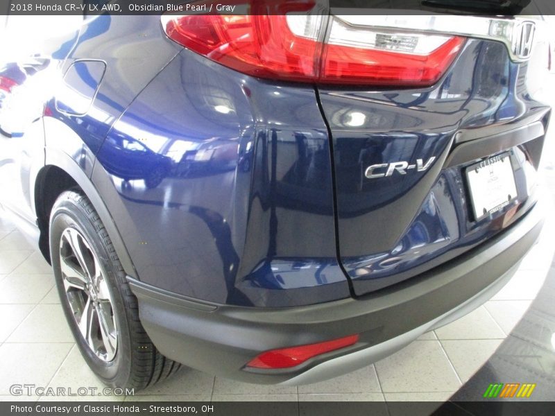 Obsidian Blue Pearl / Gray 2018 Honda CR-V LX AWD