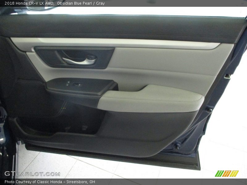 Obsidian Blue Pearl / Gray 2018 Honda CR-V LX AWD