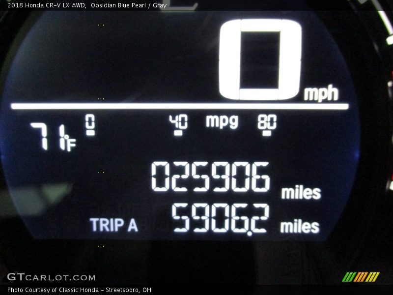 Obsidian Blue Pearl / Gray 2018 Honda CR-V LX AWD