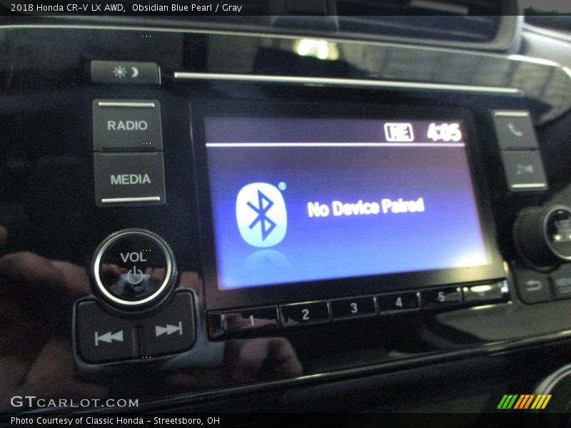 Obsidian Blue Pearl / Gray 2018 Honda CR-V LX AWD