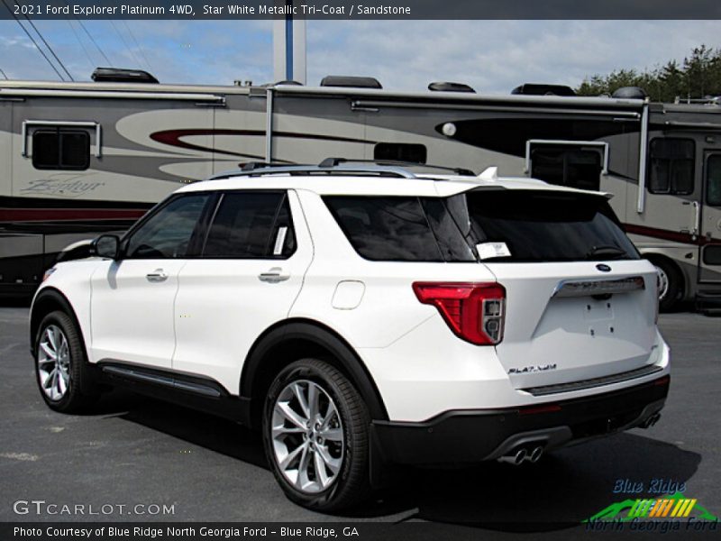 Star White Metallic Tri-Coat / Sandstone 2021 Ford Explorer Platinum 4WD