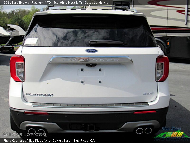 Star White Metallic Tri-Coat / Sandstone 2021 Ford Explorer Platinum 4WD