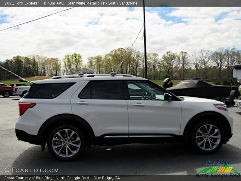 Star White Metallic Tri-Coat / Sandstone 2021 Ford Explorer Platinum 4WD