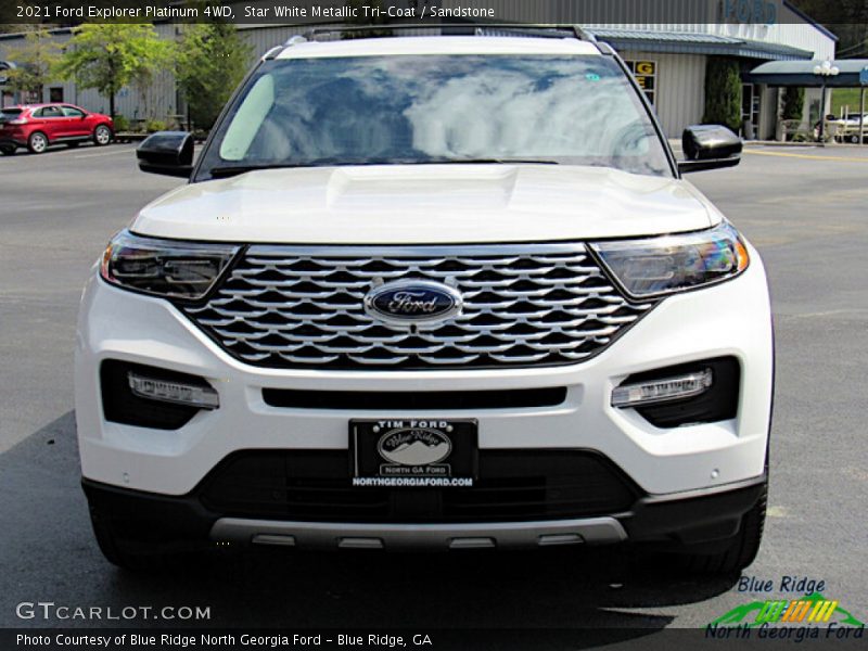 Star White Metallic Tri-Coat / Sandstone 2021 Ford Explorer Platinum 4WD