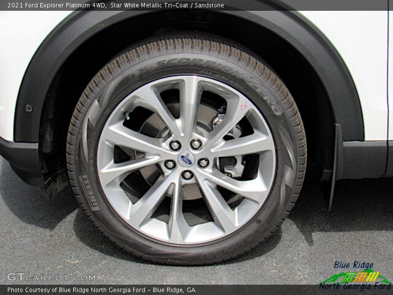 Star White Metallic Tri-Coat / Sandstone 2021 Ford Explorer Platinum 4WD
