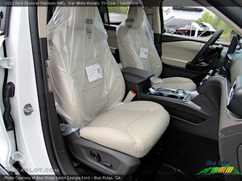 Star White Metallic Tri-Coat / Sandstone 2021 Ford Explorer Platinum 4WD
