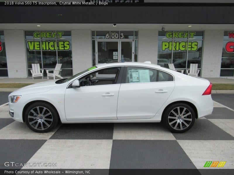 Crystal White Metallic / Beige 2018 Volvo S60 T5 Inscription