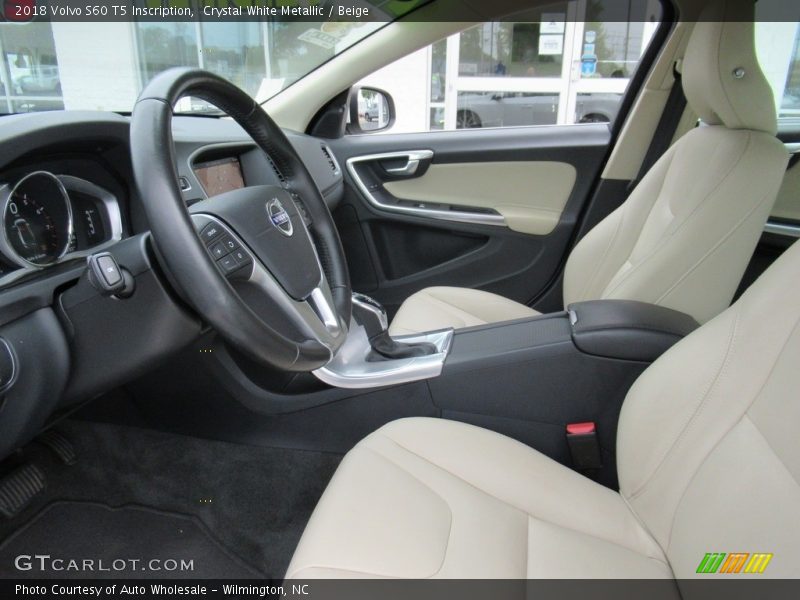 Crystal White Metallic / Beige 2018 Volvo S60 T5 Inscription