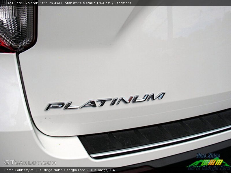 Star White Metallic Tri-Coat / Sandstone 2021 Ford Explorer Platinum 4WD
