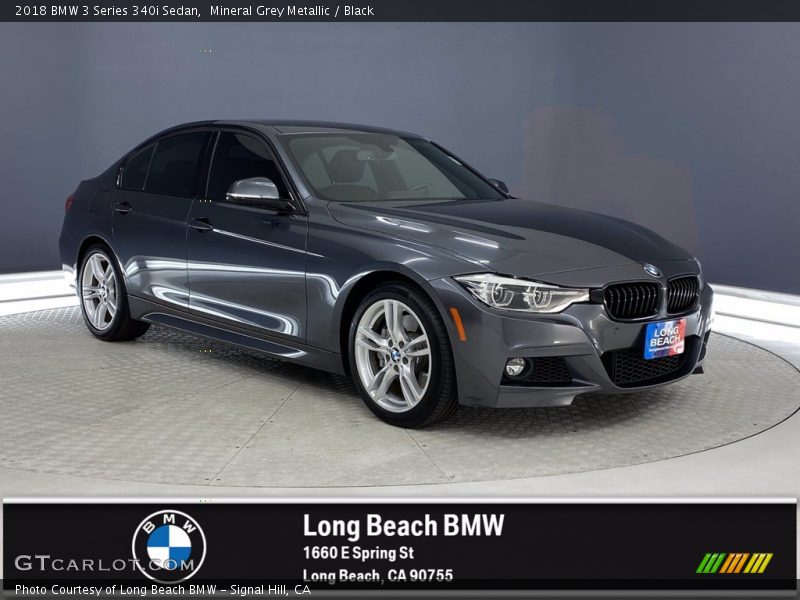 Mineral Grey Metallic / Black 2018 BMW 3 Series 340i Sedan