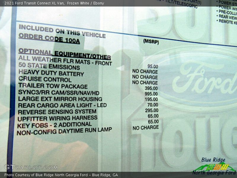 Frozen White / Ebony 2021 Ford Transit Connect XL Van