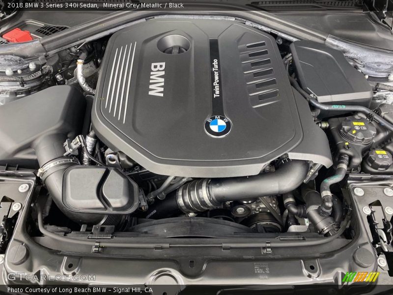 Mineral Grey Metallic / Black 2018 BMW 3 Series 340i Sedan