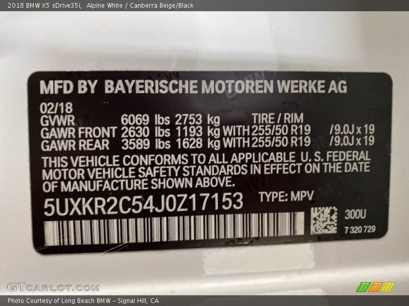 Alpine White / Canberra Beige/Black 2018 BMW X5 sDrive35i