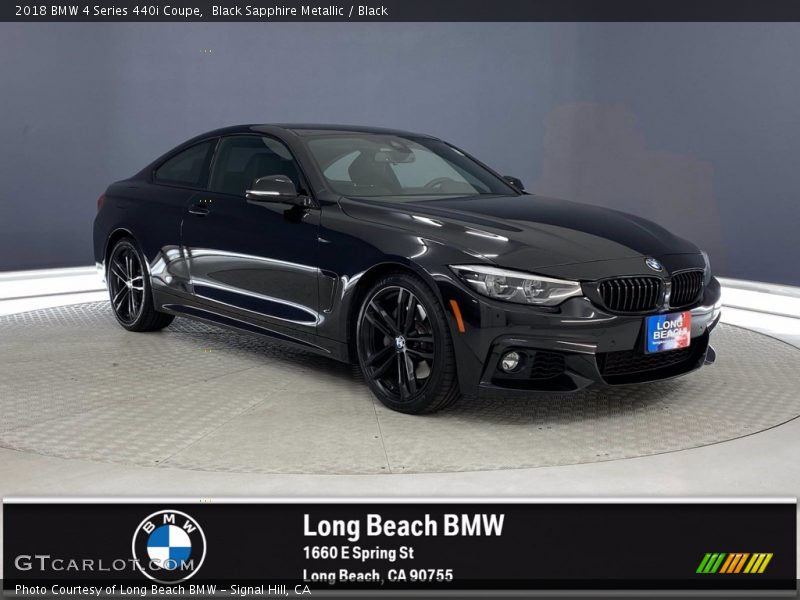 Black Sapphire Metallic / Black 2018 BMW 4 Series 440i Coupe
