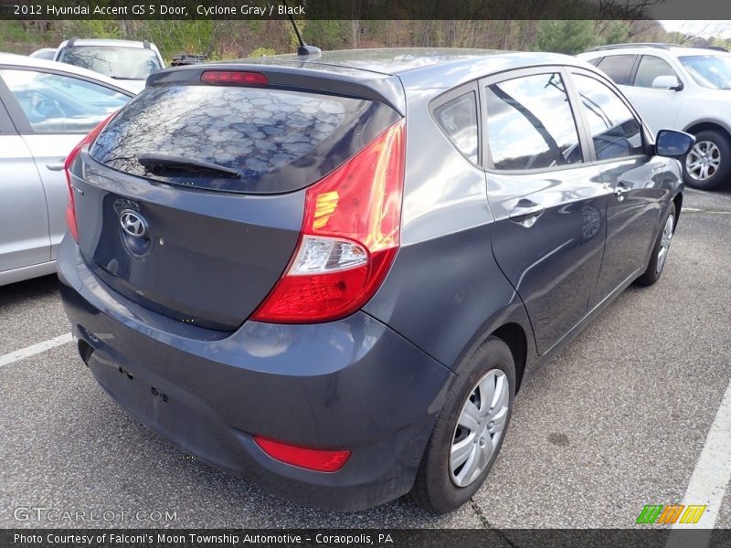 Cyclone Gray / Black 2012 Hyundai Accent GS 5 Door