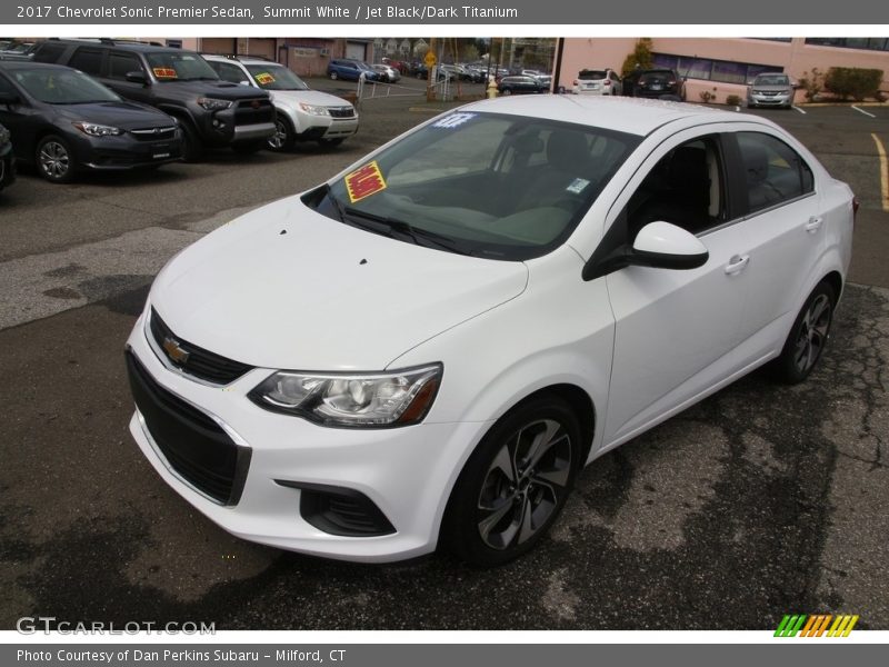 Summit White / Jet Black/Dark Titanium 2017 Chevrolet Sonic Premier Sedan