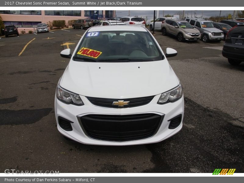 Summit White / Jet Black/Dark Titanium 2017 Chevrolet Sonic Premier Sedan