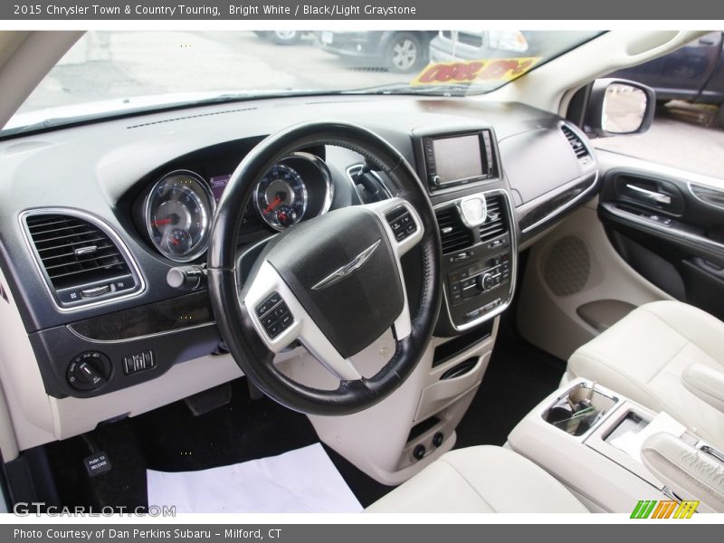 Bright White / Black/Light Graystone 2015 Chrysler Town & Country Touring