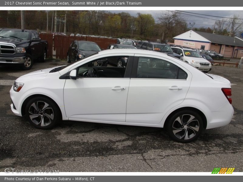 Summit White / Jet Black/Dark Titanium 2017 Chevrolet Sonic Premier Sedan