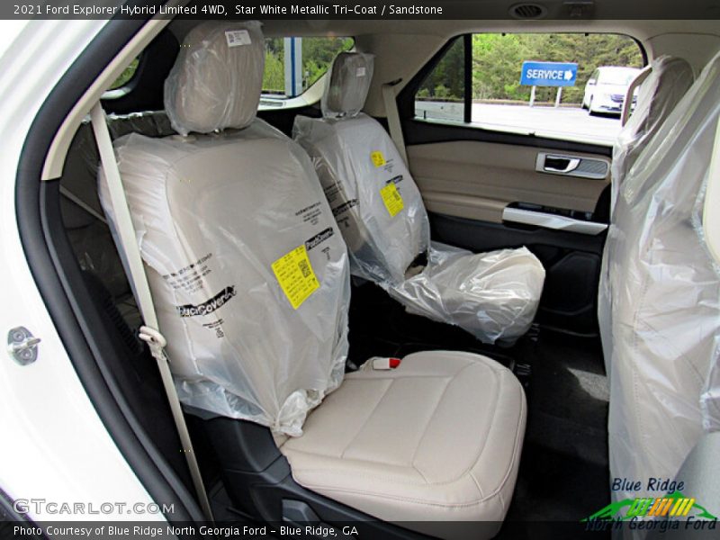 Star White Metallic Tri-Coat / Sandstone 2021 Ford Explorer Hybrid Limited 4WD