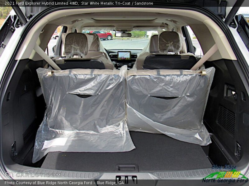 Star White Metallic Tri-Coat / Sandstone 2021 Ford Explorer Hybrid Limited 4WD