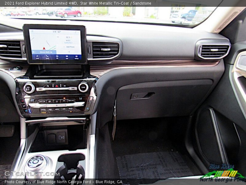 Star White Metallic Tri-Coat / Sandstone 2021 Ford Explorer Hybrid Limited 4WD