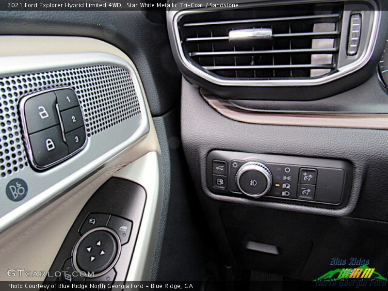 Star White Metallic Tri-Coat / Sandstone 2021 Ford Explorer Hybrid Limited 4WD