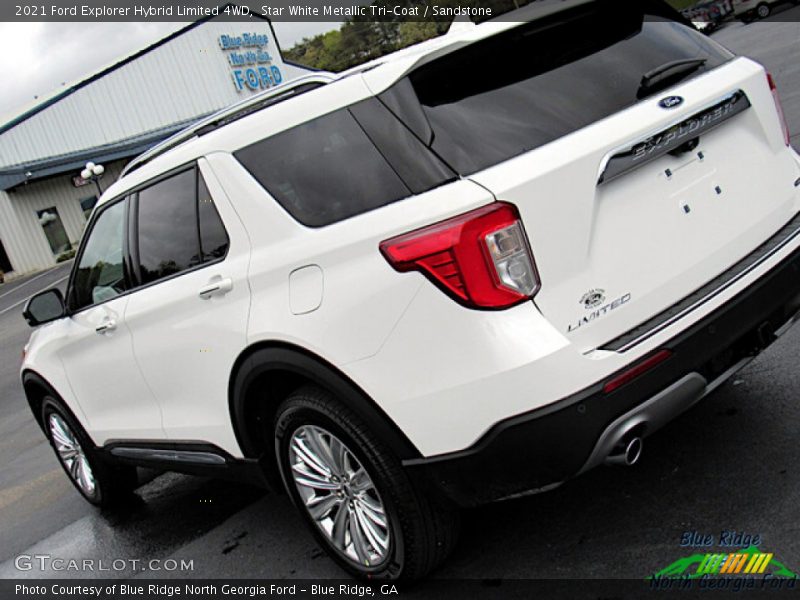Star White Metallic Tri-Coat / Sandstone 2021 Ford Explorer Hybrid Limited 4WD