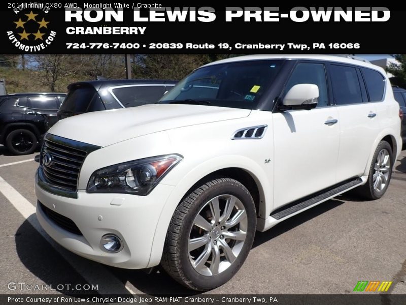 Moonlight White / Graphite 2014 Infiniti QX80 AWD