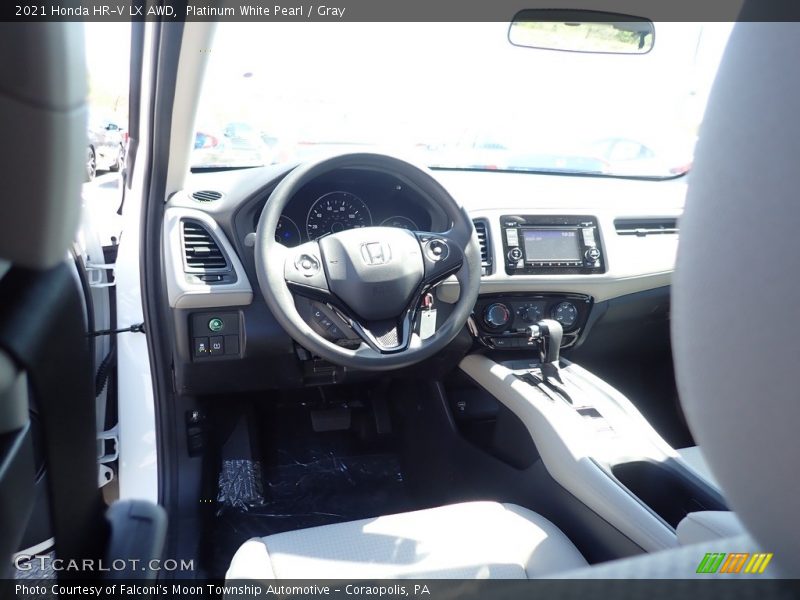 Platinum White Pearl / Gray 2021 Honda HR-V LX AWD