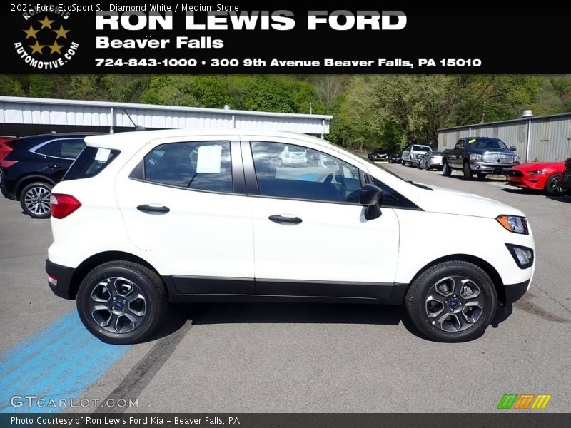 Diamond White / Medium Stone 2021 Ford EcoSport S
