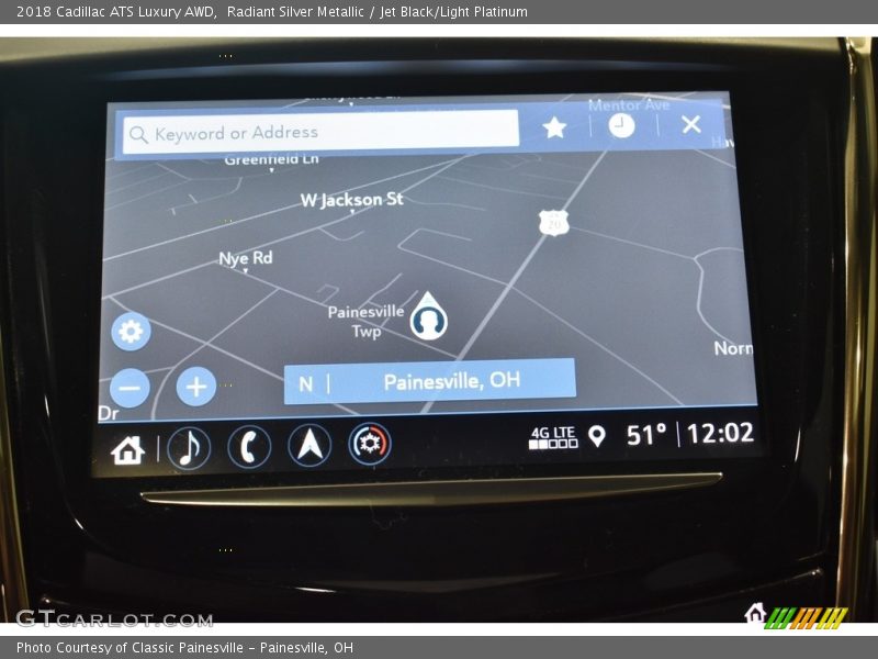 Radiant Silver Metallic / Jet Black/Light Platinum 2018 Cadillac ATS Luxury AWD