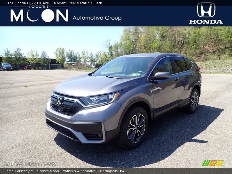Modern Steel Metallic / Black 2021 Honda CR-V EX AWD